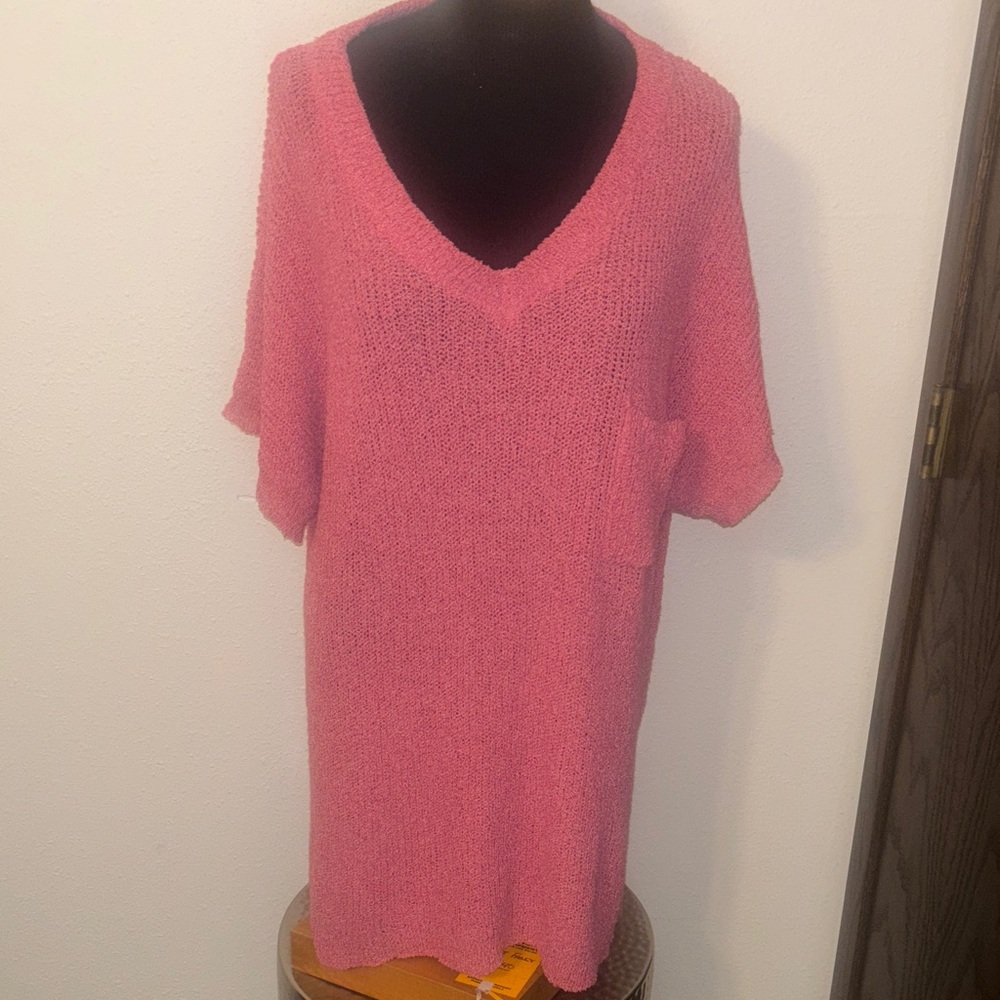 The Nines Tunic Length Pullover Short Sleeve Sweater size 2X